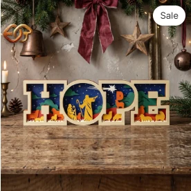 Hope 3D Layered SVG | Christmas Paper Cut File