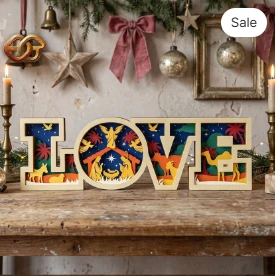 Love 3D Layered SVG | Christmas Paper Cut File