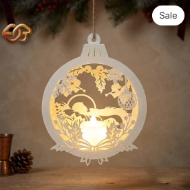 Christmas Ornament Candle paper Lantern SVG - 3D Christmas Night Light Template 3