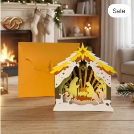 Christmas pop-up Nativity Scene SVG - 3D Layered Christmas Paper Craft Template for Cricut 2