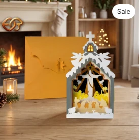 Christmas pop-up Nativity Scene SVG - 3D Layered Christmas Paper Craft Template for Cricut 1