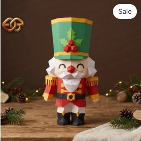 3D Nutcracker papercraft SVG | DIY I-ow Poly Template