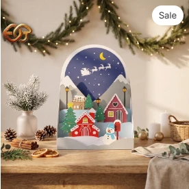 Christmas Village pop-up SVG - 3D Layered Christmas paper Craft Template for Cricut