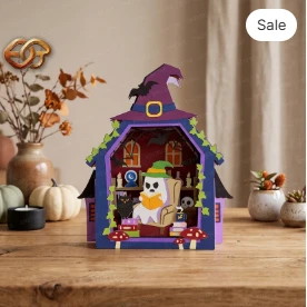 BOO Halloween pop-up Haunted House SVG - 3D Layered Halloween Paper Craft Template for Cricut