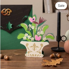 Halloween Plant pop-up Pot SVG - 3D Layered Halloween Paper Craft Template for Cricut 3