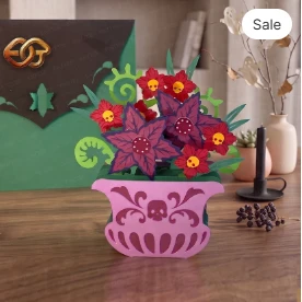 Halloween Plant pop-up Pot SVG - 3D Layered Halloween Paper Craft Template for Cricut 2