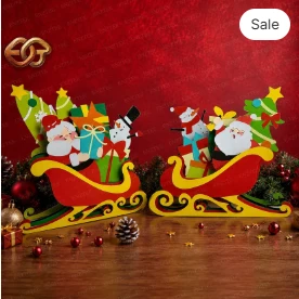Combo 2 Sleigh pop-up SVG - 3D Layered Halloween paper Craft Template for Cricut