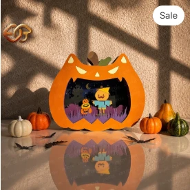Spooky Cat pop-up SVG - 3D Layered Halloween Paper Craft Template for Cricut 3