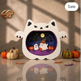 Spooky Cat pop-up SVG - 3D Layered Halloween paper Craft Template for Cricut 2
