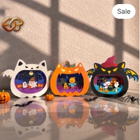 Combo 3 Spooky Cat pop-up SVG - 3D Layered Halloween paper Craft Template for Cricut