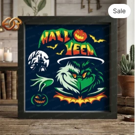 Halloween Shadow Box SVG for Cricut | 3D Layered SVG Paper Cut Light Box Template 5