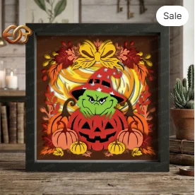Halloween Shadow Box SVG for Cricut | 3D Layered SVG Paper Cut Light Box Template 4