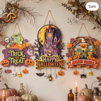 Combo 3 3D Layered Halloween Door Hanger 3D Layered SVG | Halloween Paper Cut File