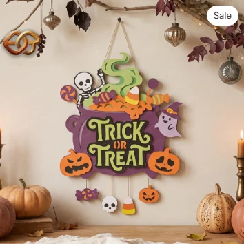 Halloween Door Hanger 3D Layered SVG | Halloween Paper Cut File 2