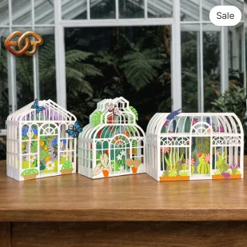 Combo 3 Greenhouse Garden POP-UP card SVG - 3D Tropical Plant Paper Craft Template