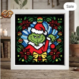 Merry Christmas Shadow Box SVG for Cricut | 3D Layered SVG Paper cut Light Box Template 2