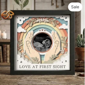 Ultrasound Shadow Box SVG for Cricut | 3D Layered SVG Paper cut Light Box Template