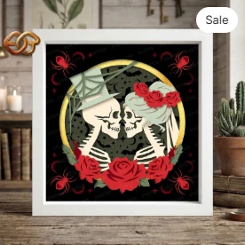 Till Death and Beyond Shadow Box SVG for Cricut | 3D Layered SVG Paper Cut Light Box Template