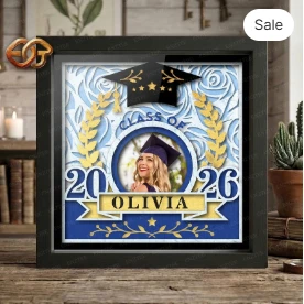 Graduation Shadow Box SVG for Cricut | 3D Layered SVG Paper Cut Light Box Template 2