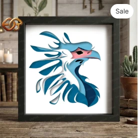 Secretary Bird Shadow Box SVG for Cricut | 3D Layered SVG Paper Cut Light Box Template