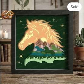 Horse Shadow Box SVG for Cricut | 3D Layered SVG Paper Cut Light Box Template 2
