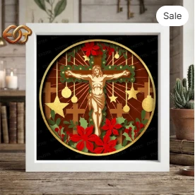 Jesus Shadow Box SVG for Cricut | 3D Layered SVG Paper cut Light Box Template