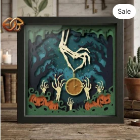 At the End of Time Shadow Box SVG for Cricut | 3D Layered SVG Paper Cut Light Box Template