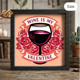 Wine Shadow Box SVG for Cricut | 3D Layered SVG Paper cut Light Box Template