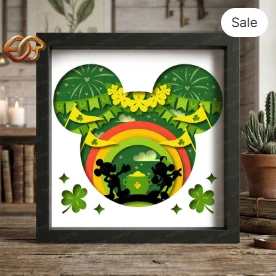 Saint Patrick Shadow Box SVG for Cricut | 3D Layered SVG Paper cut Light Box Template 3