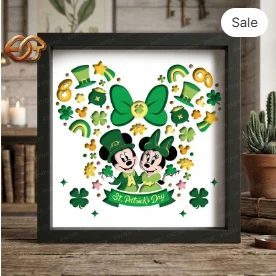 Saint Patrick Shadow Box SVG for Cricut | 3D Layered SVG Paper cut Light Box Template 1