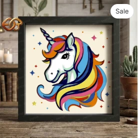 unicorn Shadow Box SVG for Cricut | 3D Layered SVG Paper Cut Light Box Template 2