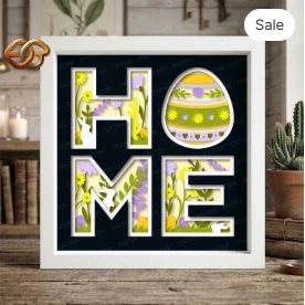 Easter Shadow Box SVG for Cricut | 3D Layered SVG Paper Cut Light Box Template 4